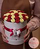 Коробка Ассорти из 35 шоколадных роз "Красное и белое" - 